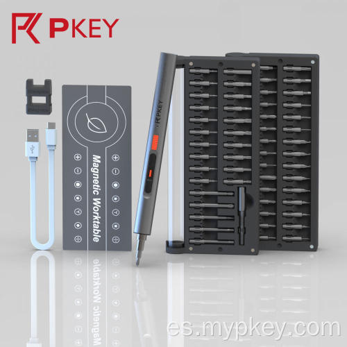 PKey Mini destornillador eléctrico doméstico con bits de 55 piezas